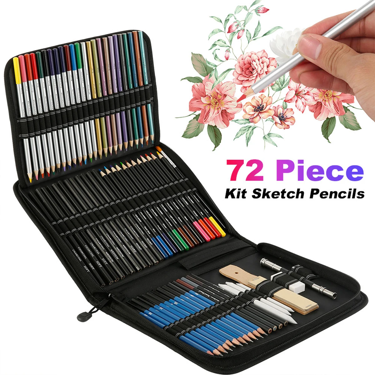 Drawing Pencils Set Colored Pencil and Sketch Pencils Drawing Kit Charcoal Oil Colored Pencil For Students Painting Art Supplies