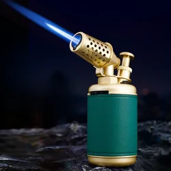 JOBON Strong Blue Flame Torch Jet Gas Lighter Brass Material 360° Use with Safety Lock Cigar Punch Cigar Lighter Men Gift