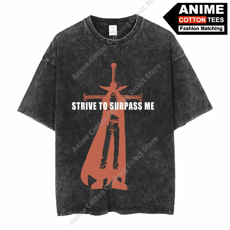 

Anime ONE PIECE - Hawkeye Dracule Mihawk Print T Shirt Harajuku Street Men Women Casual Short Sleeve Cotton Vintage Loose Tees