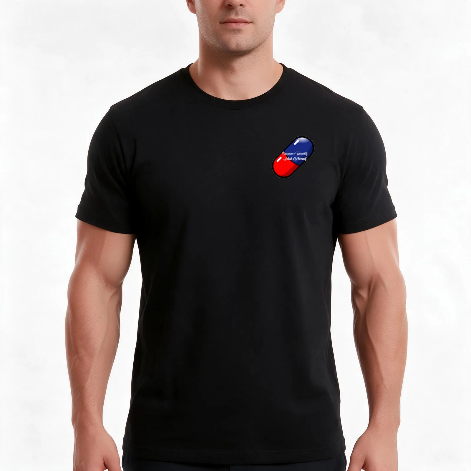 Duquesne university pharmacy capsule T-Shirt, Summer Casual Cotton Tee, Oversized Streetwear Tops, Vintage Graphic Print