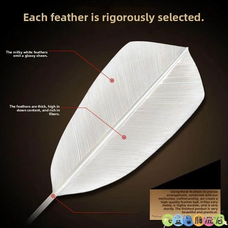 

Профессиональные воланы для бадминтона: ветроустойчивые, прочные, из гусиных перьев, для тренировок в помещении и на улице, набор из 12 шариков для развлечений