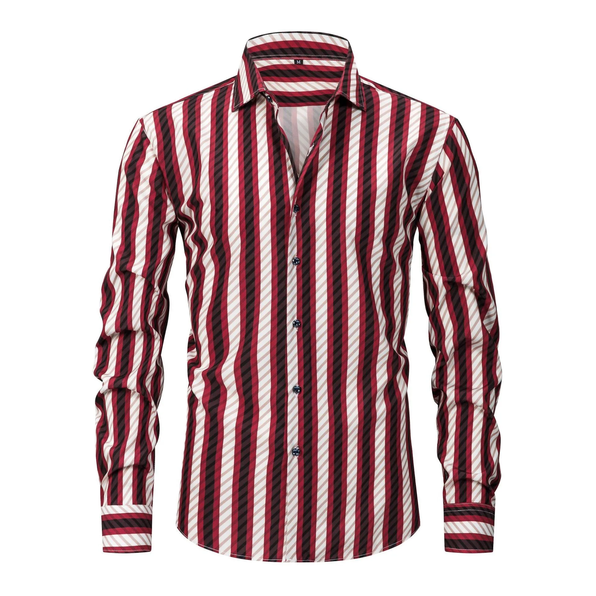 

New high-quality men's long-sleeved checked shirt - non-ironing and anti-wrinkle casual top - suitable for business and daily we