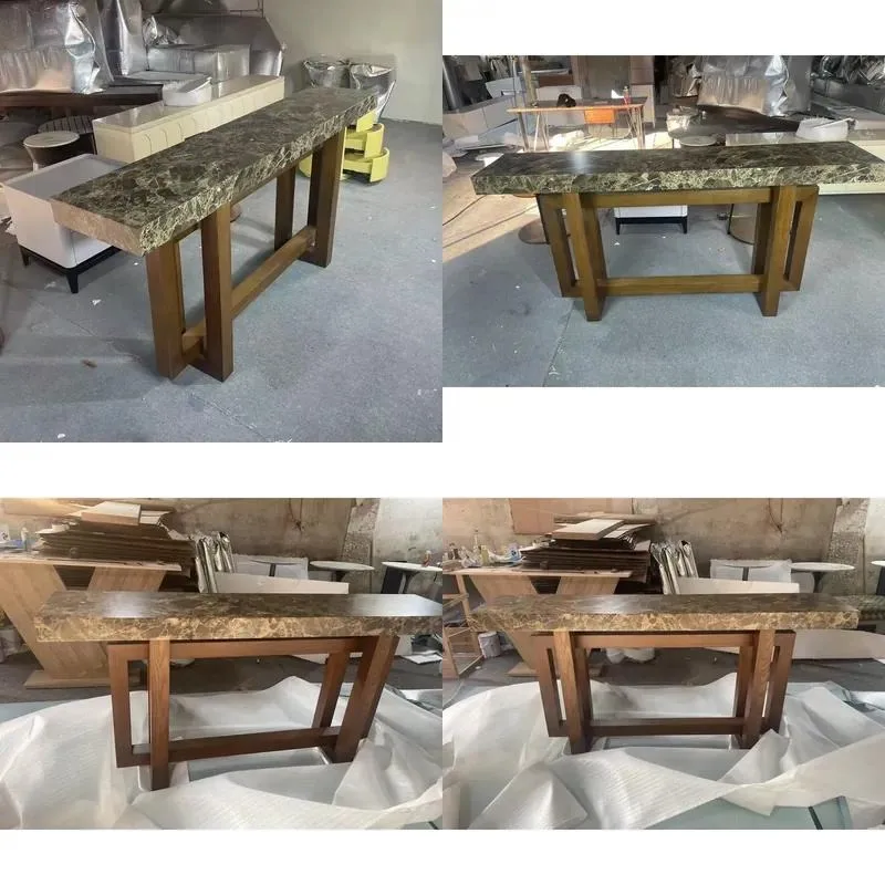 Solid Wood Console Table Modern Design Easy to Clean Living Room Home Furniture Entrance