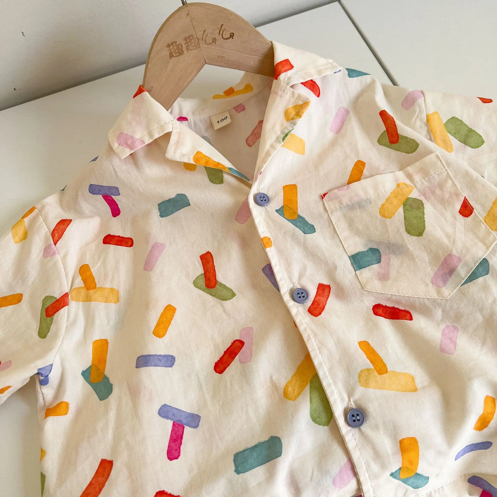 2025 Nuevo estilo de vacaciones Conjunto de ropa de verano para niños de algodón Vestido de verano para niñas de 80 - 150 cm Trajes para hermanos para niños y niñas