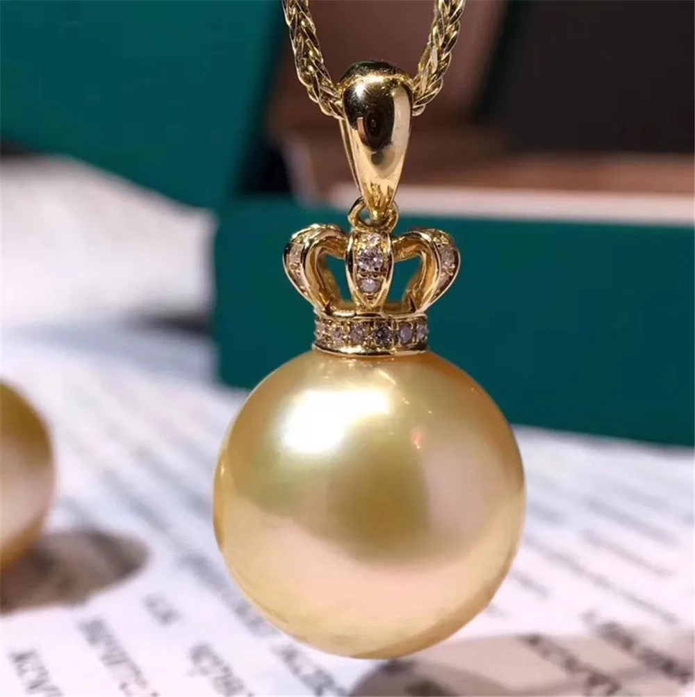 

DIY Pearl Accessories G18K Gold Pearl Pendant Empty Retro Pendant Empty Female Fit 9-12mm Oval Beads G127