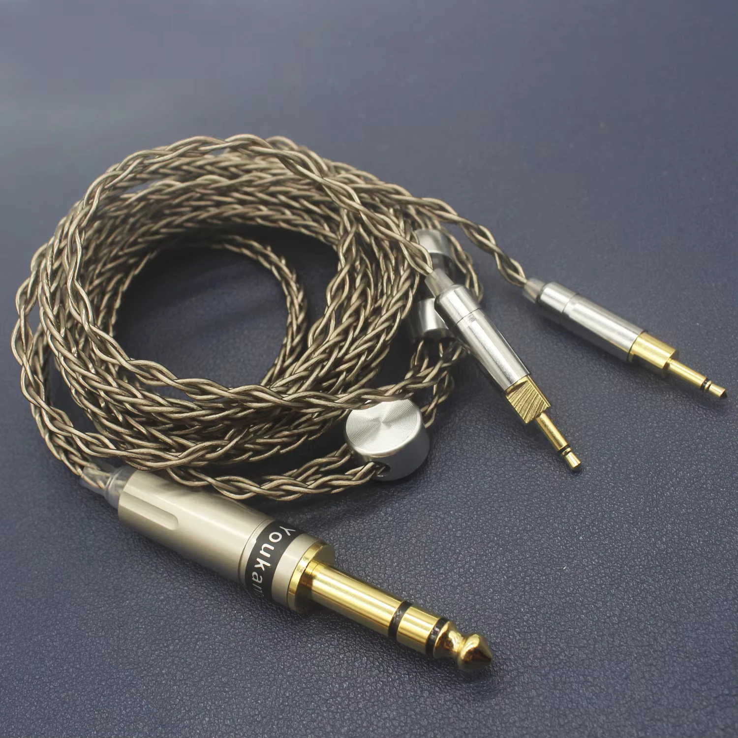 Kabel słuchawkowy Youkamoo 6,35 mm kompatybilny z słuchawkami Sennheiser HD700 HD 700 8-rdzeniowy posrebrzany kabel zamienny