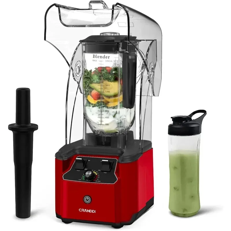 

CRANDDI Commercial Silent Blender, Professional Countertop Blender with Built-in Pulse, for Commercial and Home Use