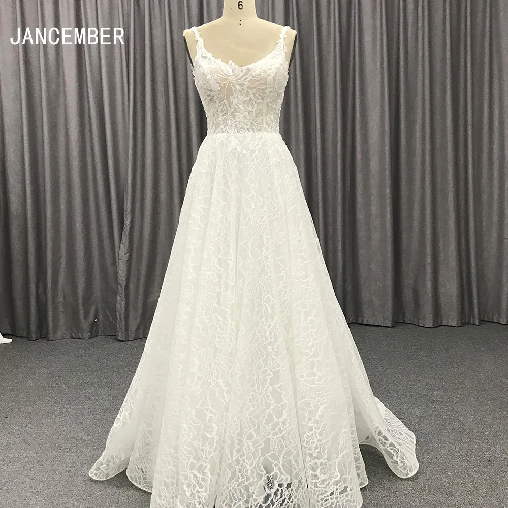 

Jancember Princess Wedding Dresses 2024 Spaghetti Straps Vestido De Novia Lace Backless Bridal Gowns Customized vestido de novia