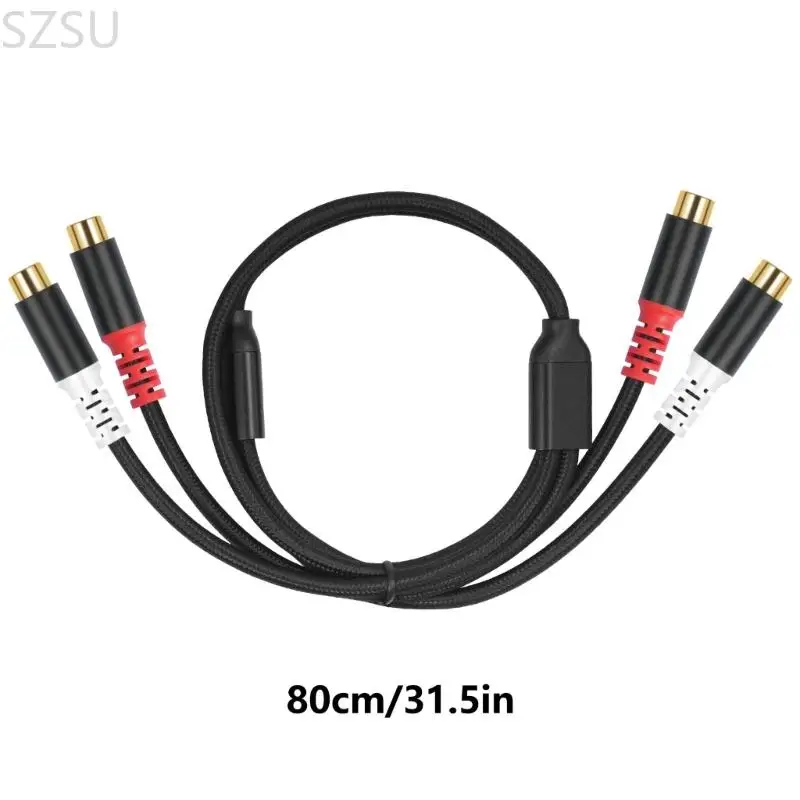 SZSU 80CM 2RCA FEMAL FEMAL -ADAPTER -Kabel mit Oxygenfreier Coppers -Leiter