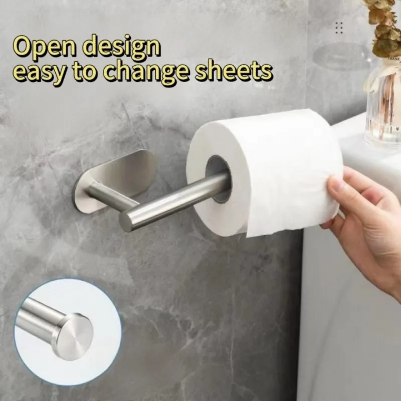 Paper Roll Holder Towel Rack Hanging Shelf Bathroom Storage Toilet Rack Home Kitchen Tissue Accessoriy Wall Stand Hanger Kitchen view 4