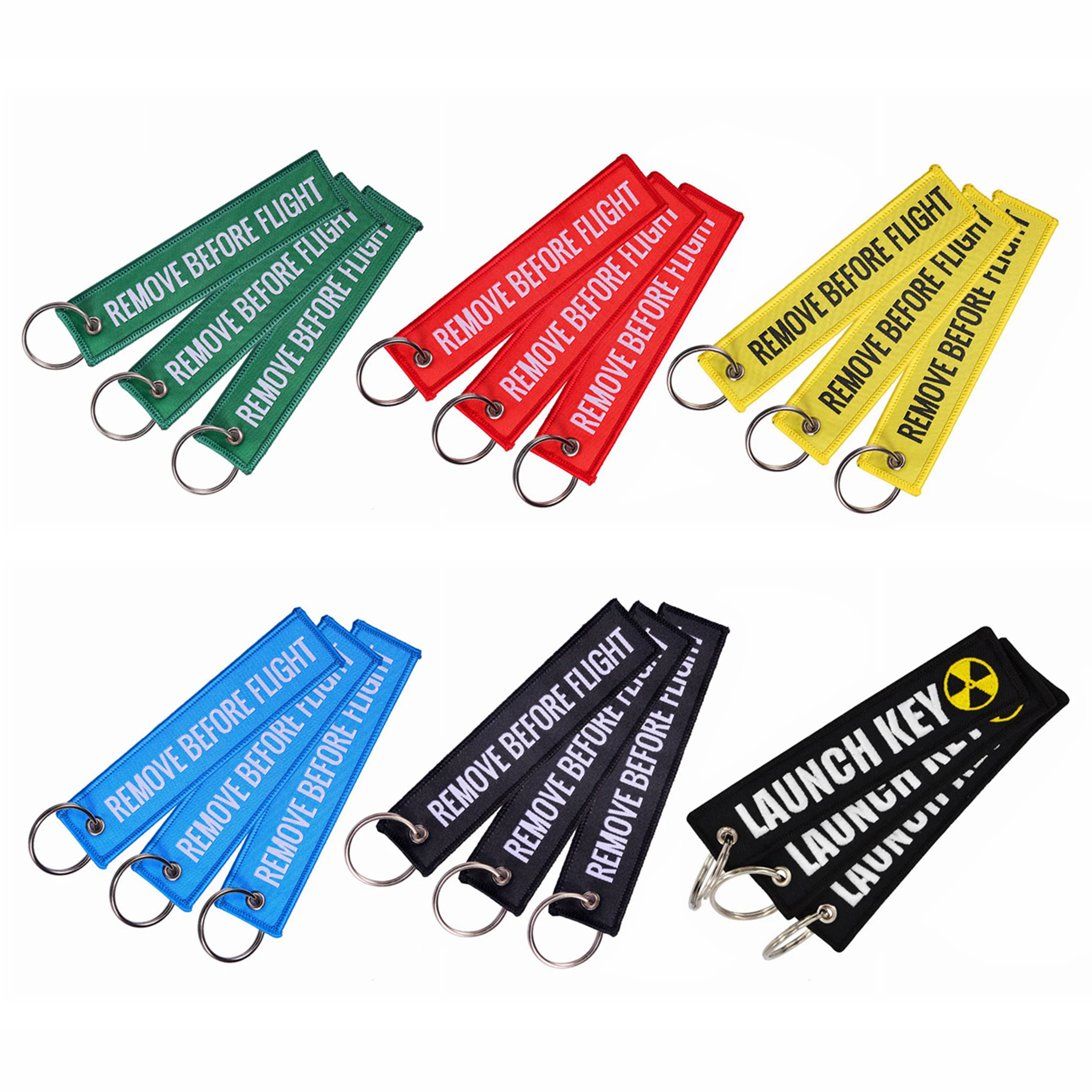 Remove Before Flight White Key Chain 5.5