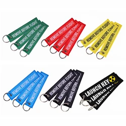 Remove Before Flight White Key Chain 5.5