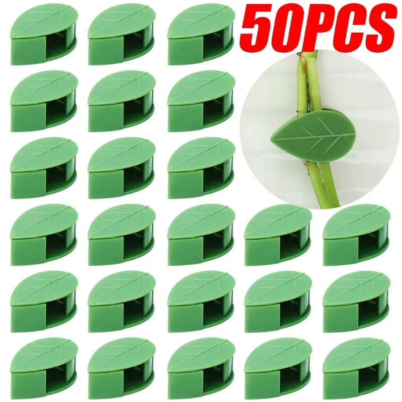 50/10 PCS Green Plant Fixator Finishing Clip Rattan Vine Fixed Buckle Leaf Clips Traction Holder Climbing Wall Nail-free Decal