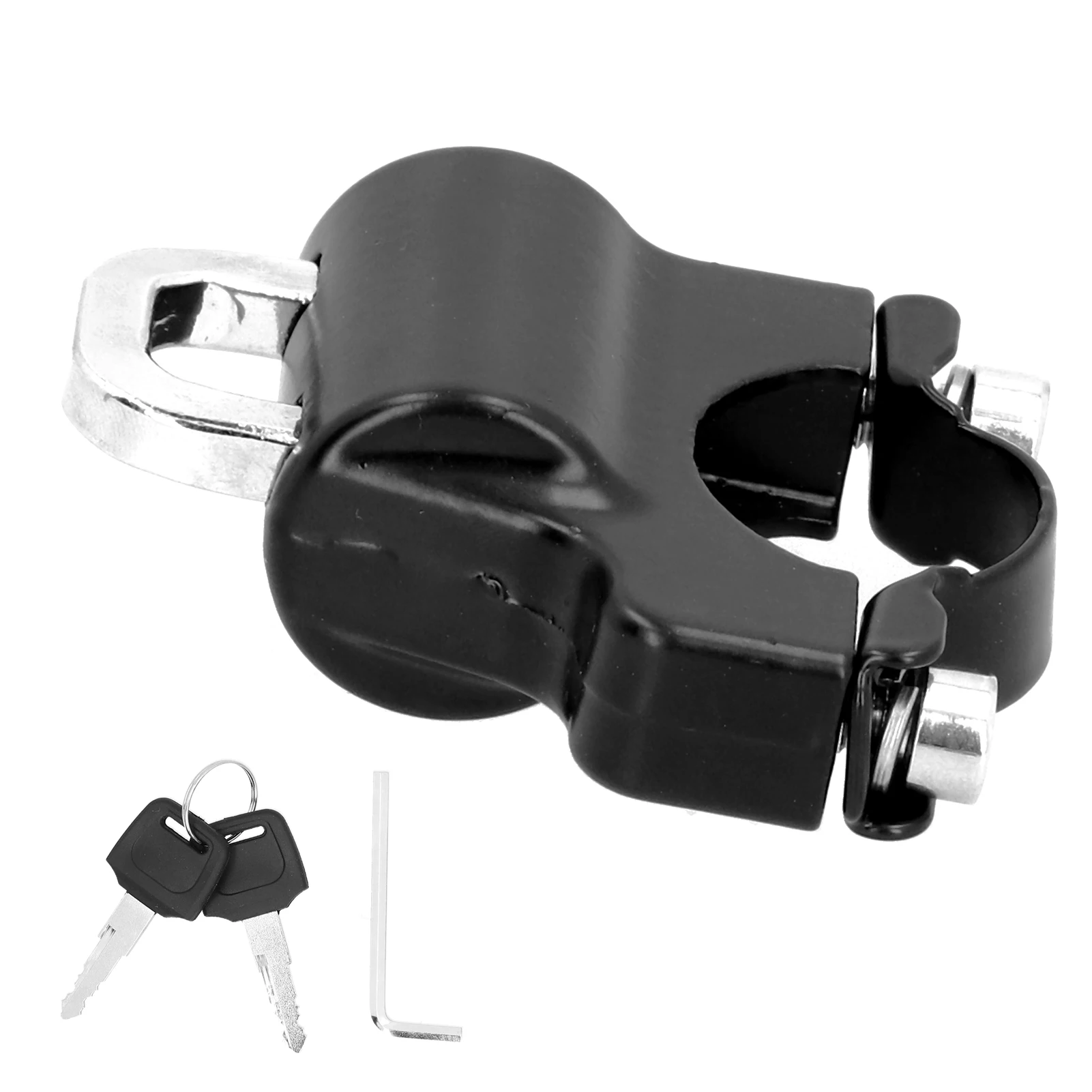 

Замок для мотоциклетного шлема, металлический замок с 2 ключами для универсального руля 0,9‐1,1 дюйма