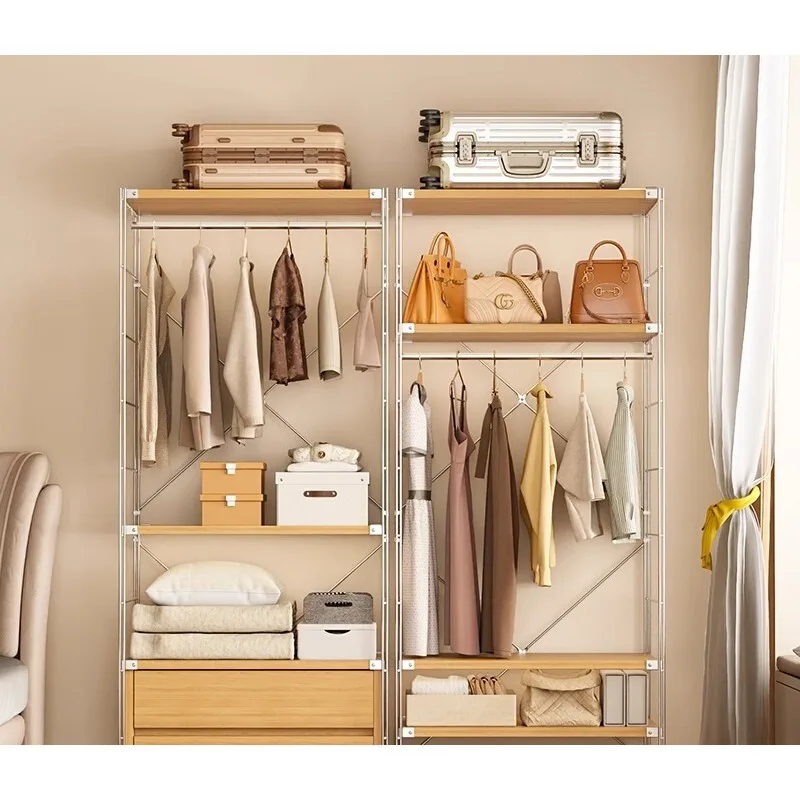 

Japanese coat rack Hanging rack Bedroom floor clothes rack Walk-in cloakroom shelf Open wardrobe