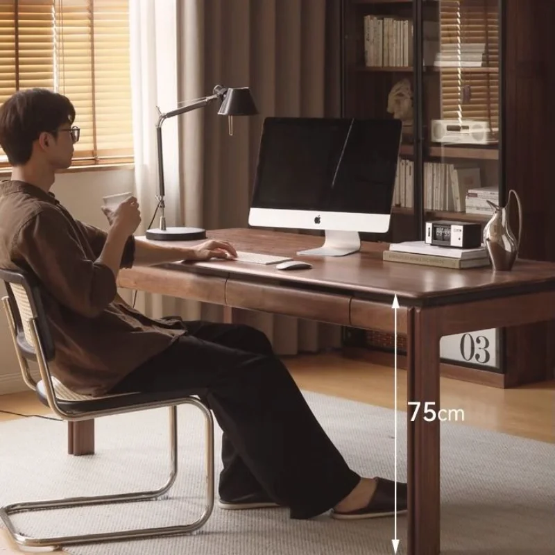 

Solid wood desk North American black walnut home study desk study table modern simplicity