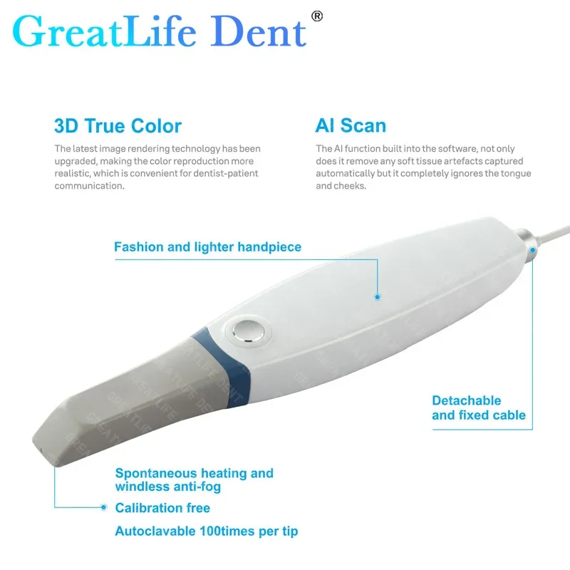 GreatLife Dent Dental Version 3.0 Pro Scanner 3D intraorale 3D con Software gratuito CAD CMD restauro ortodontico approvato CE ISO