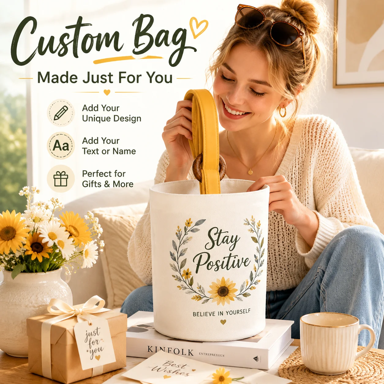 Ladies Daily Custom Bucket Bag 4.5L Tiny Pellet Velvet Wooden Ring Handle Casual Mini Crossbody Shoulder Tote