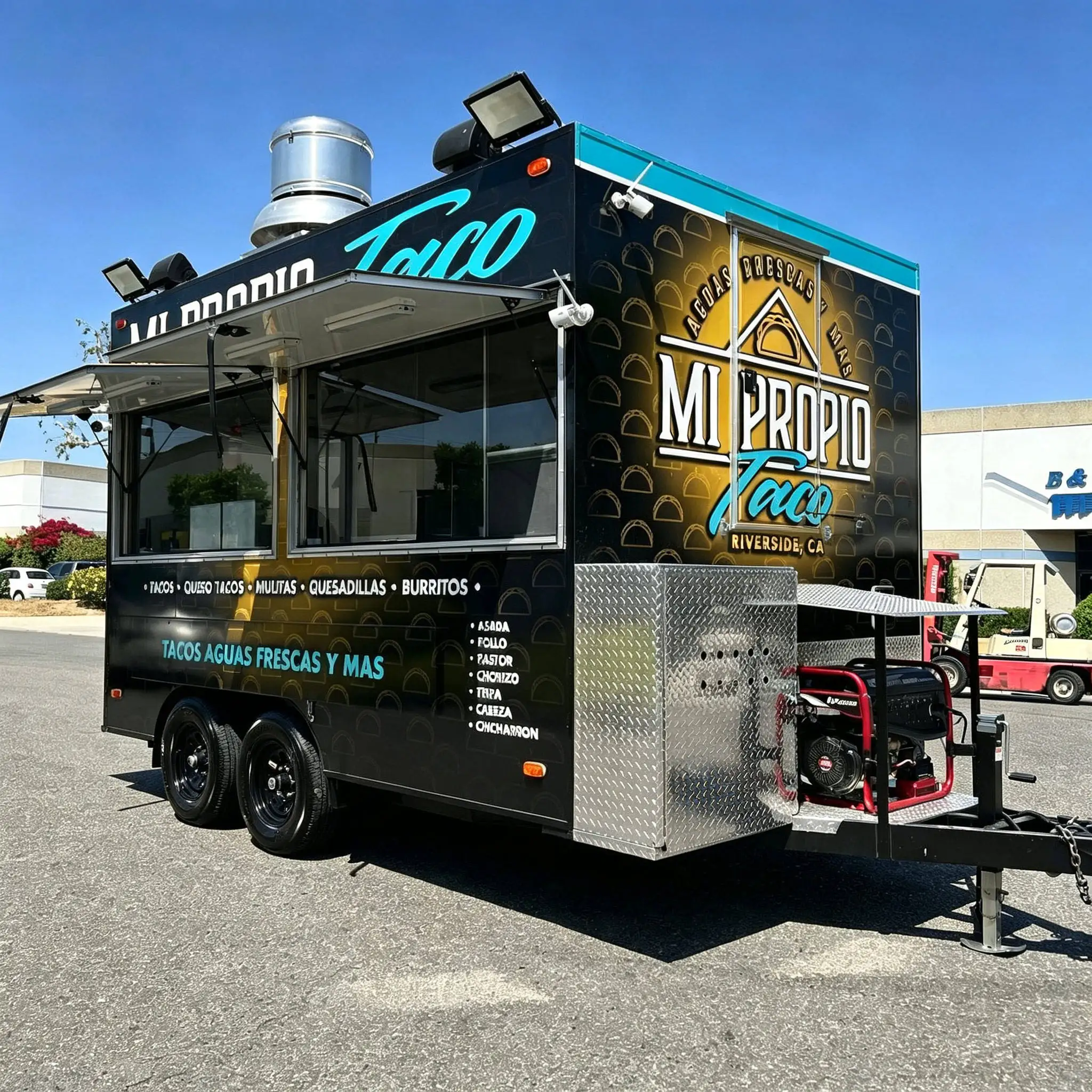 Wrap Mobile Food Trailer, Food Truck with Full Kitchen for Taco, Burrito,Mulita, Nacho, Quesadilla& Fresh Aguas Frescas Business