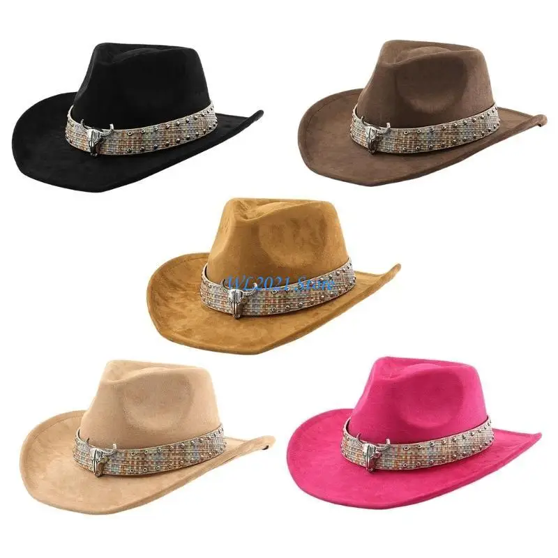 G5GC قبعة مريحة ذات أنماط غربية كاجوال رياضية قبعة حرفية مقاومة للعرق للحفلات ذات الطابع الشخصي #4