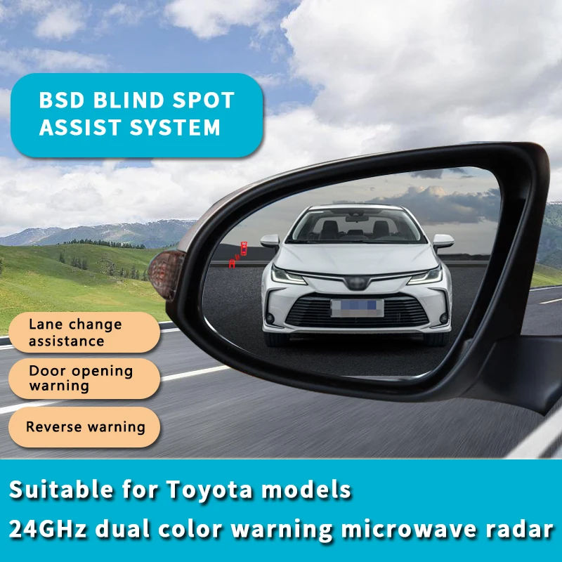 

For Toyota Corolla chr Prius Camry RAV4 special car rearview mirror bsm blind spot monitoring system bsd lane change assist bsa