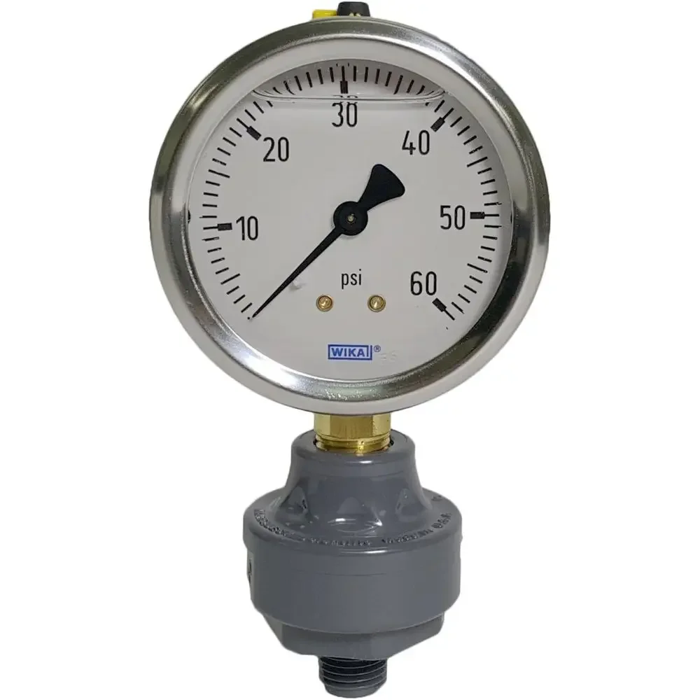

Pool and Spa Pressure Gauge, 0-60 PSI, PVC, Lower Mount, 1/4 Male NPT Thread