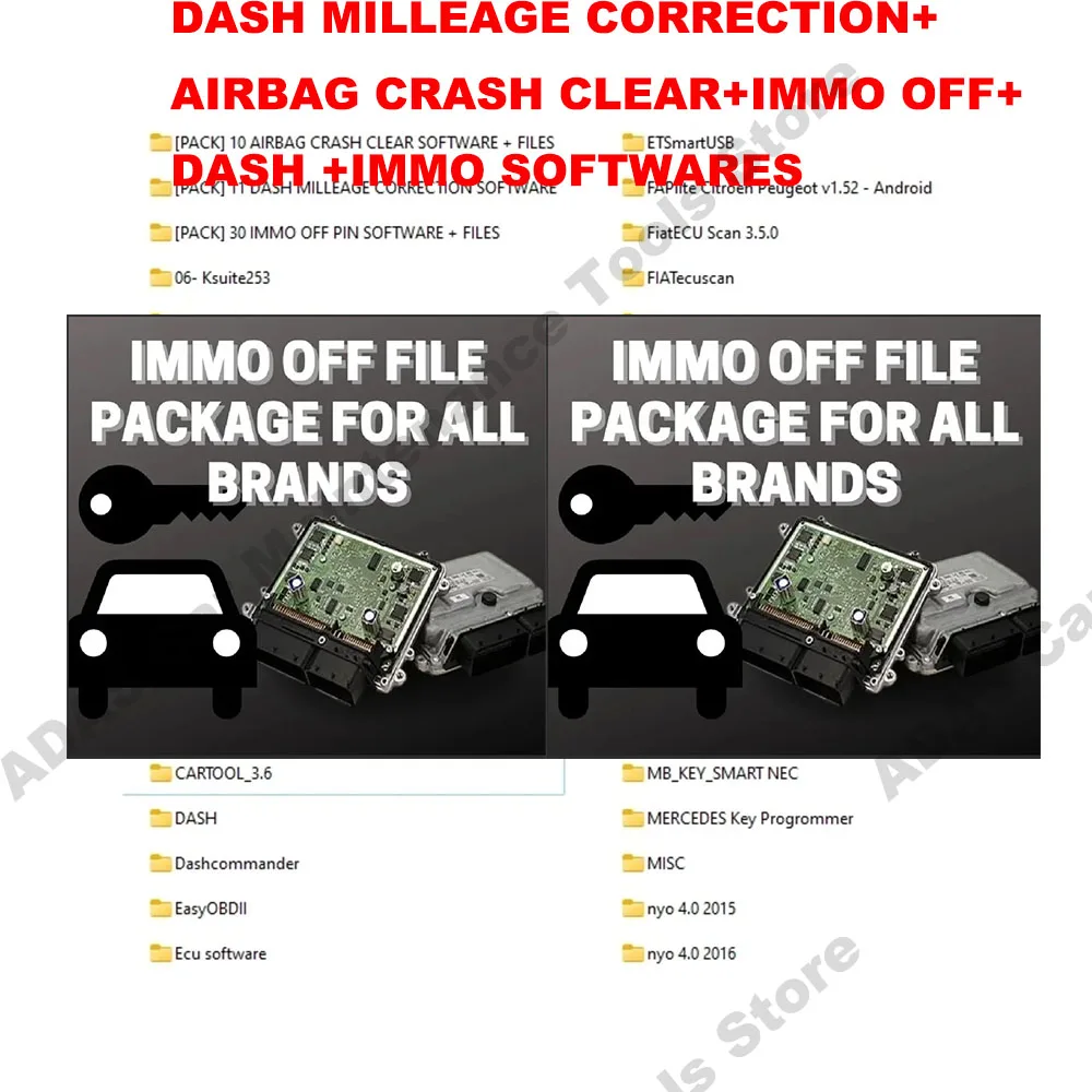 Latest 32GB Package obd2 scanner DASH MILLEAGE CORRECTION+AIRBAG CRASH CLEAR+IMMO OFF+ DASH+IMMO SOFTWARES Car Maintenance Tools