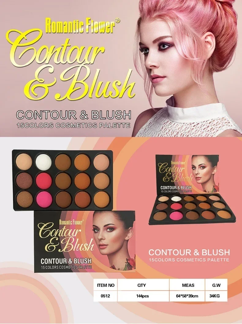 15-kleuren mat oogschaduw Blush markeerstiftpalet - alles-in-één gezichts- en oogmake-up multifunctionele poederset