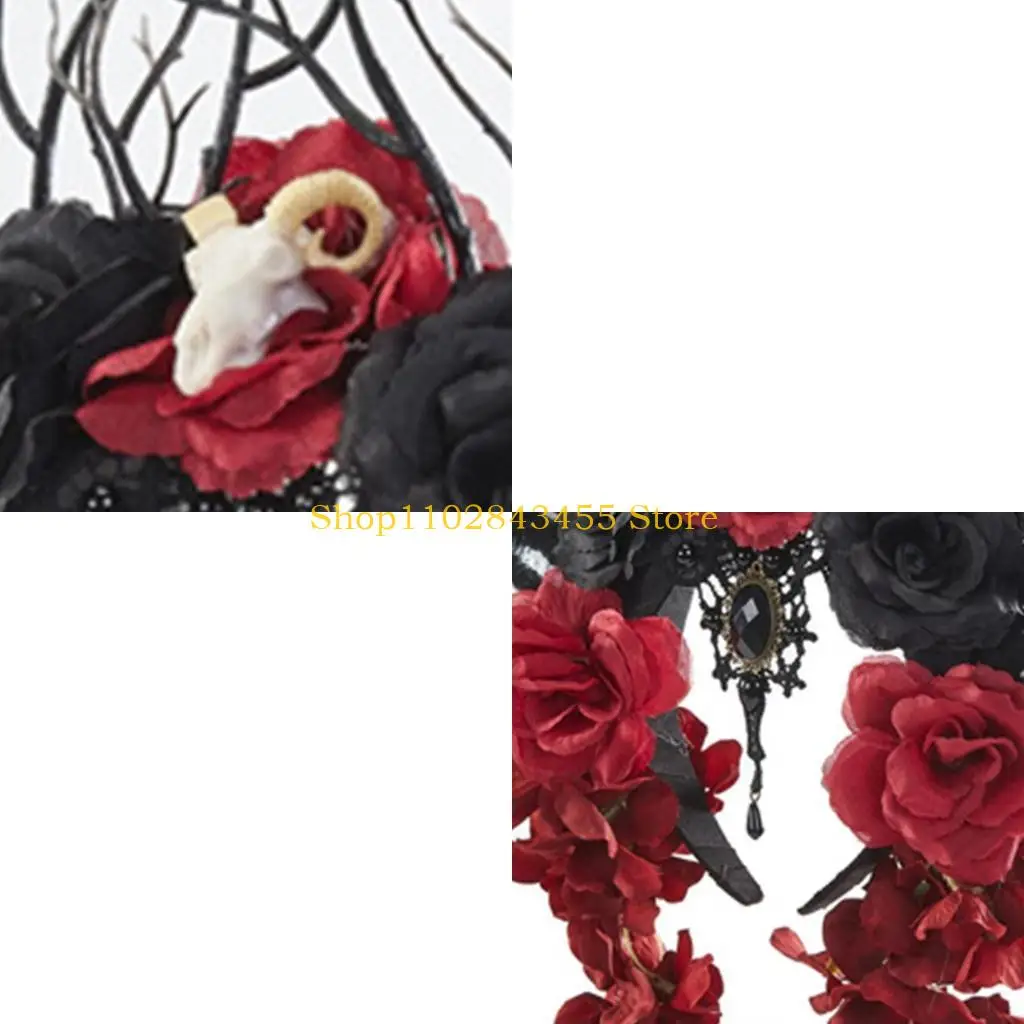 

49MC Halloween Horn Antelope Headband Devil Horns Headband Horn Headband