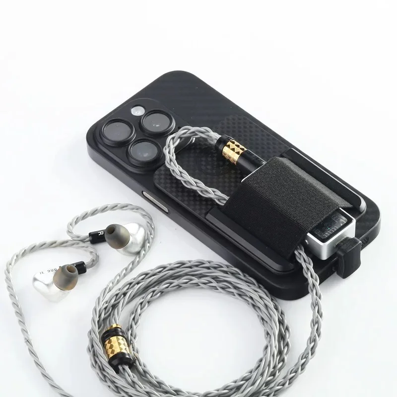 DAC Pocket Phone Audio Decoder Storage Bag Real Carbon Fiber For magsafe Magnetic Absorber Kit