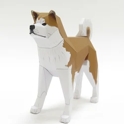 Akita Dog Origami Art Mini 3D Folded Paper Model Papercraft Animal Figure DIY Kids Adult Handmade Craft Toys QD-311