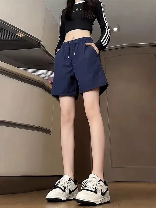 

American Sle Qui Dry Royal Blue Men's Summer Thin Running Fitn Baskeall Sports orts Knee-Length Four-Fifths Length