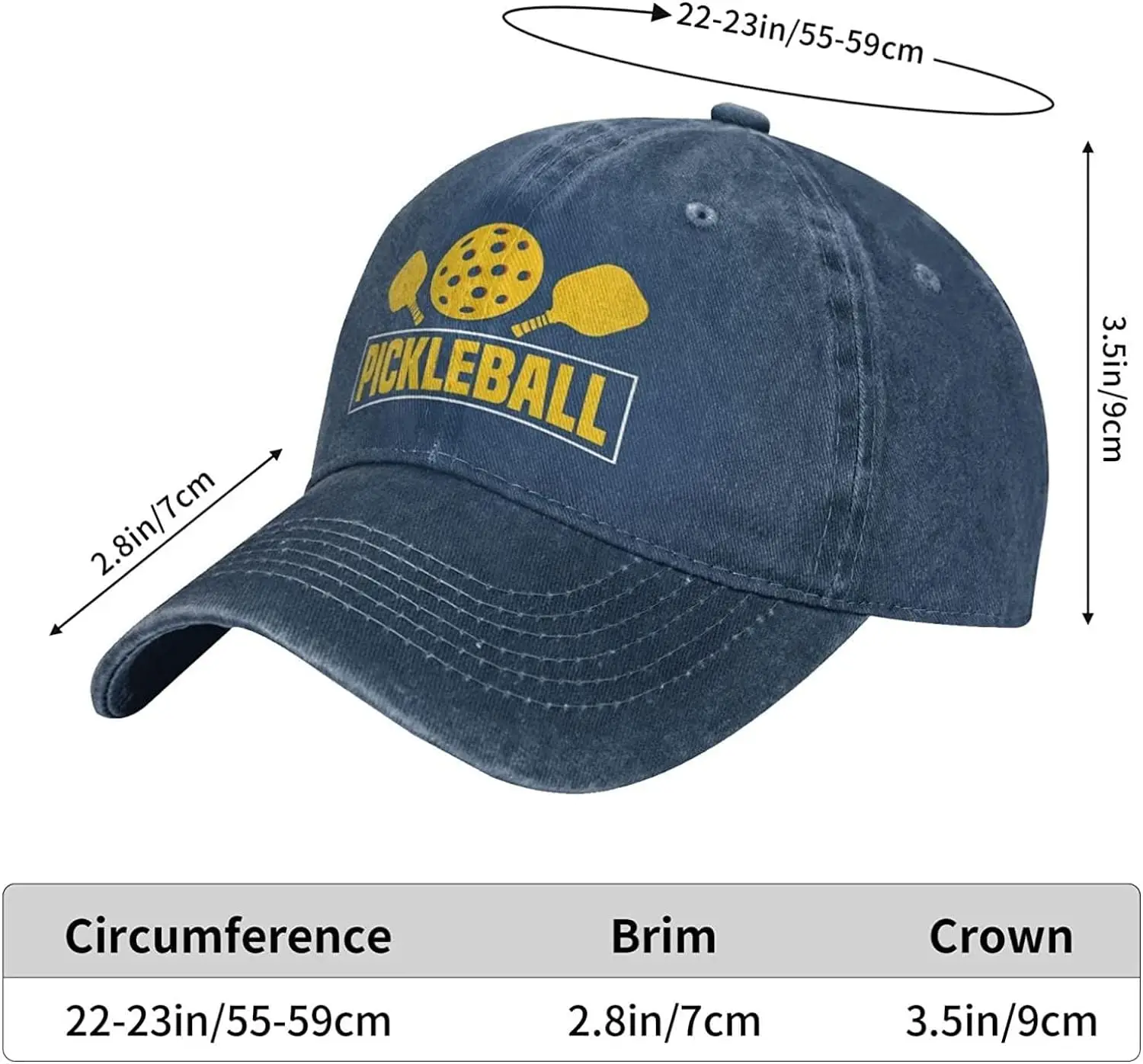 Pickleball Lover Hat Hat Pickleball Lover Cap for Men Baseball Cap with Design Cap Blue