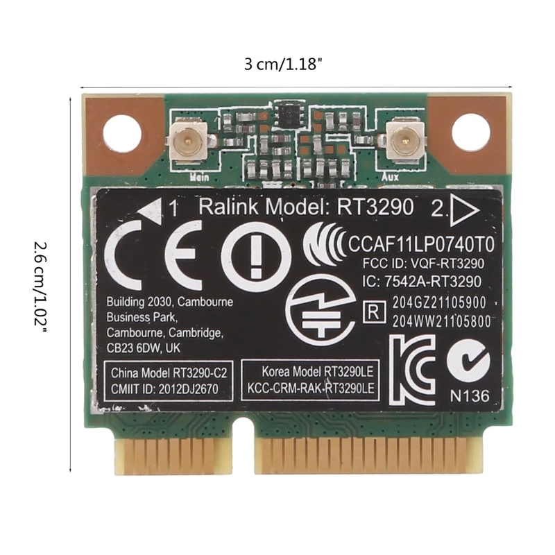 802.11b RT3290 BT compatível sem fio meia mini placa PCI-E para CQ58