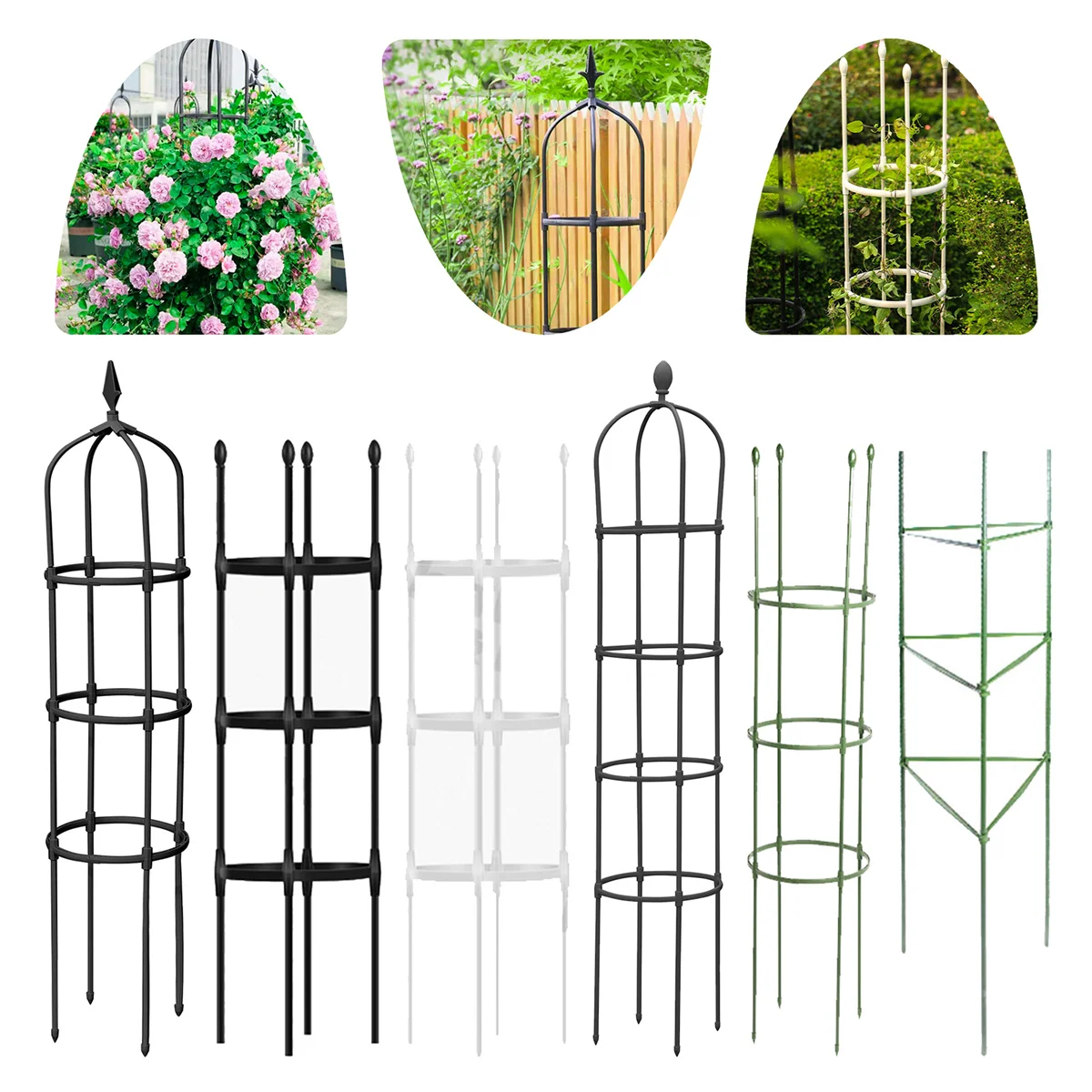 Garden Trellis Shelf Flower Tower Support Rack Plug-in Frame Rose Vine Tomato Climbing Trainer Plant Vegetable Growing Stander