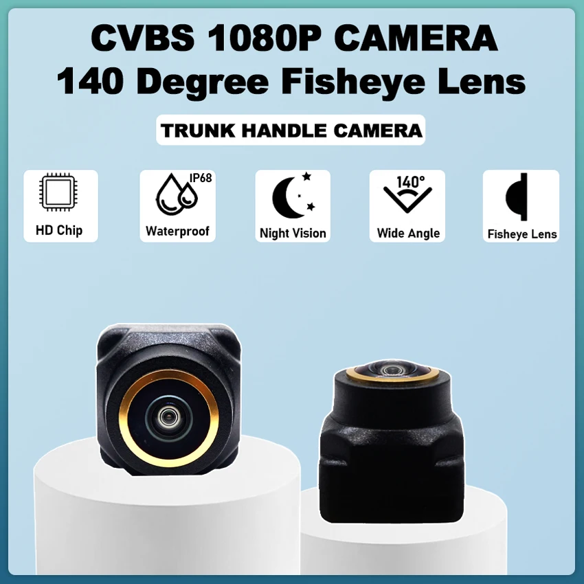 Golden Fisheye Lens For BMW X1 X3 X4 X5 X6 E84 F25 F26 F15 F16 HD Night Visioin Waterproof Car Rear View Reverse Handle Camera