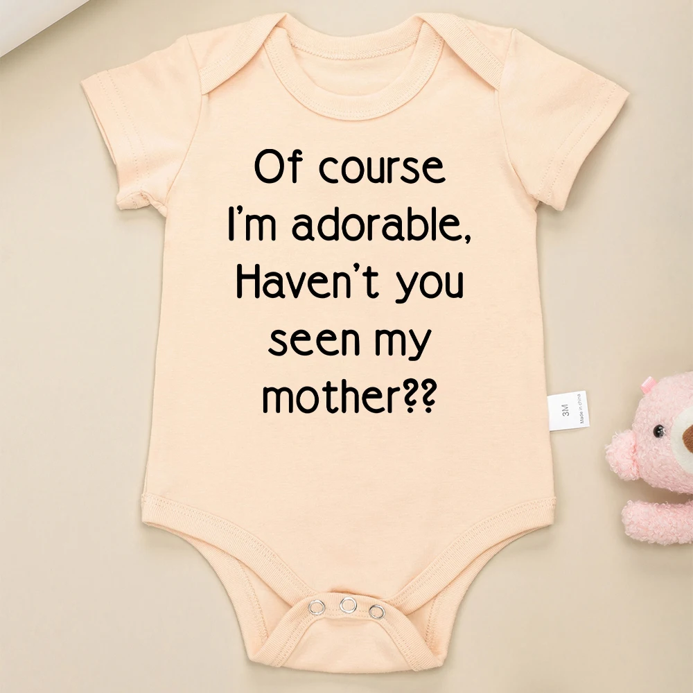 Fun Text Print Cute Baby Girl Clothes Popular Style Casual Newborn Boy Bodysuit High Quality Cotton Infant Outfits 0-24 Months