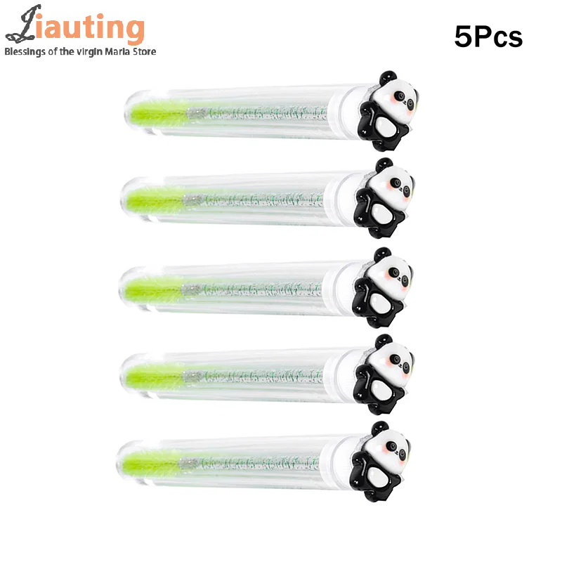 1/2/5 個かわいいパンダ竹まつげブラシチューブクリスタルラッシュマスカラワンド眉毛コームスプーリーアプリケーターメイクアップツール