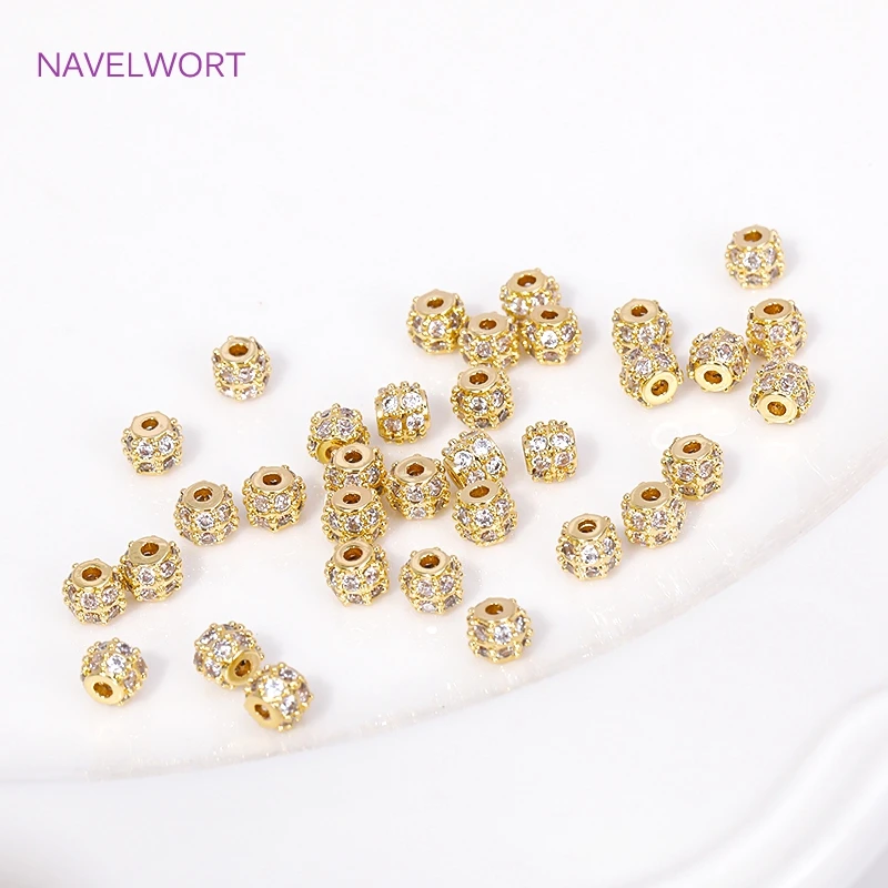 10/20 Stück 18K vergoldete Messing-Abstandsperlen in Kürbisform, Trennperlen für Perlen, DIY-Schmuckherstellung, Zubehör für Halsketten und Armbänder – Detail 27