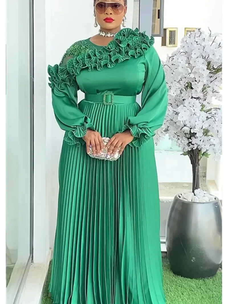 

Plus Size African Party Dresses for Women 2025 New Fashion Dashiki Ankara Wedding Evening Gown Elegant Turkey Muslim Maxi Dress