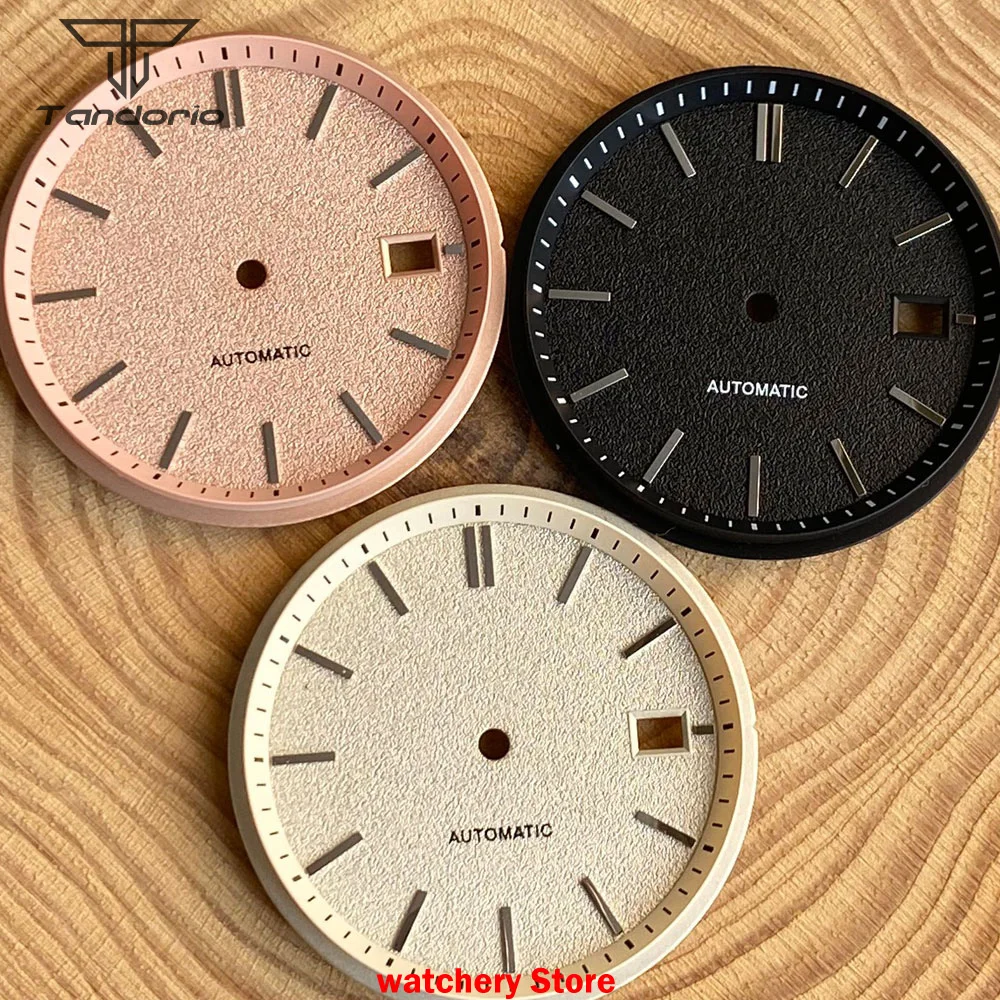 33.5mm Salmon Black Beige Watch Dial Face Classic Replica Silver Marks For NH35AA NH36AA Date Window High-quality Watch Tool Kit