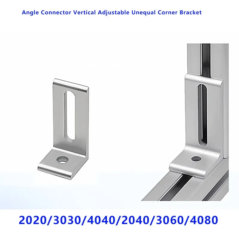 2020 3030 4040 Aluminum Profile 90 Degree Right Angle Connector Vertical Adjustable Unequal Corner Bracket Fixed Joint Fitting