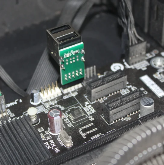 Motherboard USB 2.0 Conversor de Expansão, 9 pinos fêmea para 2 portas