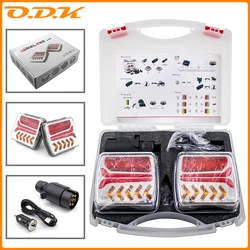 1 Set 12V 24V Wireless Magnetic LED Tail light Trailer Rear Light Signal Warning Brake Light RV Camper Lorry Caravan Truck