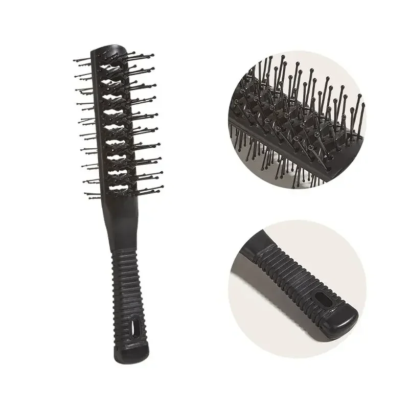 1pc Double Side Massage Comb Black Plastic Anti-tangle Brushes Wide Teeth Brush Wide Teeth Hairdressing Brush Double-sided Comb