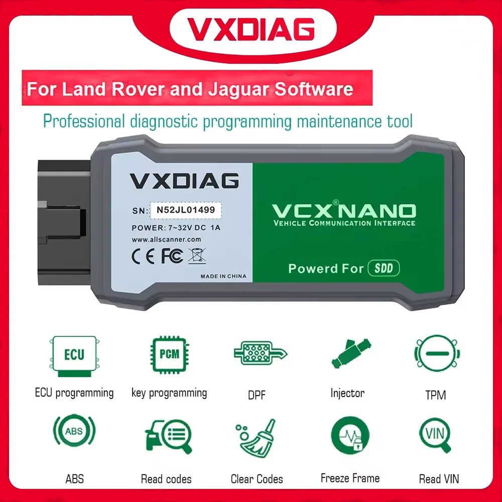 VXDIAG VCX NANO JLR V160 SDD для Land Rover для Jaguar OBD2 Автомобильный диагностический инструмент JLR SDD 160 для автосканера Лучшая цена