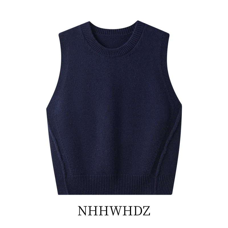 

Женский вязаный жилет Camere: осенне-зимняя верхняя одежда с круглым вырезом, модный повседневный жакет для женщин, китайский бренд