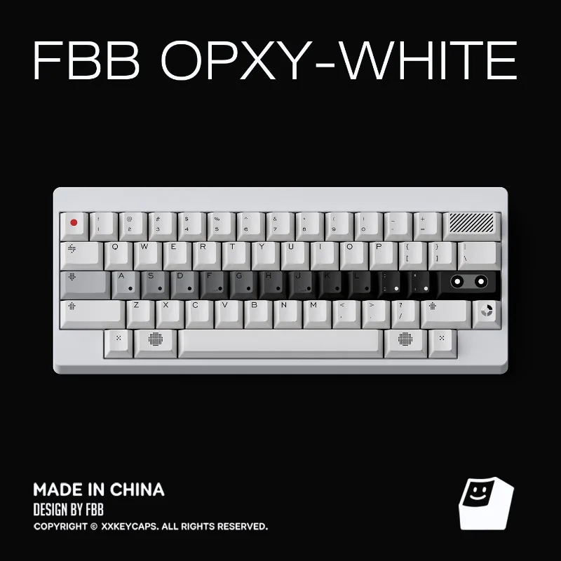 FBB OPXY WHITE Gradient PBT Keycaps 1.7mm Thick Dye-Sub Keycap Set Cherry Profile Cross Stem Custom Mechanical Keyboard Keycaps