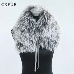 Grey Frost Genuine Mongolian Lamb Fur Collar Scarf CX-A-16