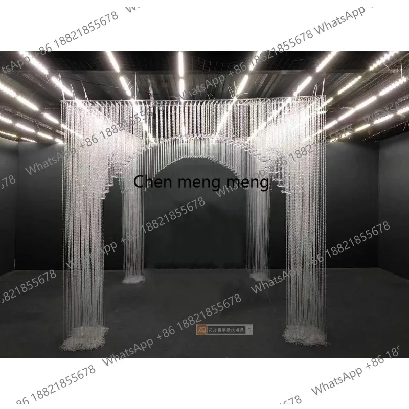 Creative wedding acrylic bead curtain arch ceremony crystal door wedding stage arrangement props